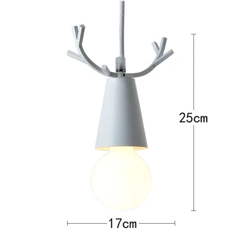 

Modern Deer Pendant Lights Christmas Antlers Hanging Lamps Macaron Childrens Room Bedroom Home Light Fixtures Decoration Metal