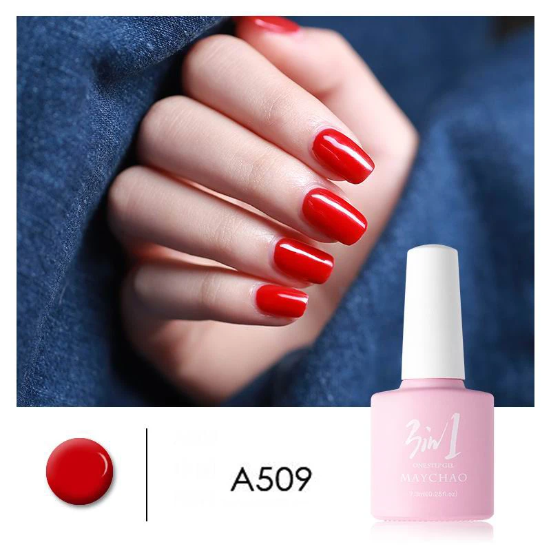 MAYCHAO 36colors 3 in 1 Gel Nail Polish UV LED Gel Varnish Soak Off Nail Lacquer For Autumn Winter Long-lasting - Цвет: A509