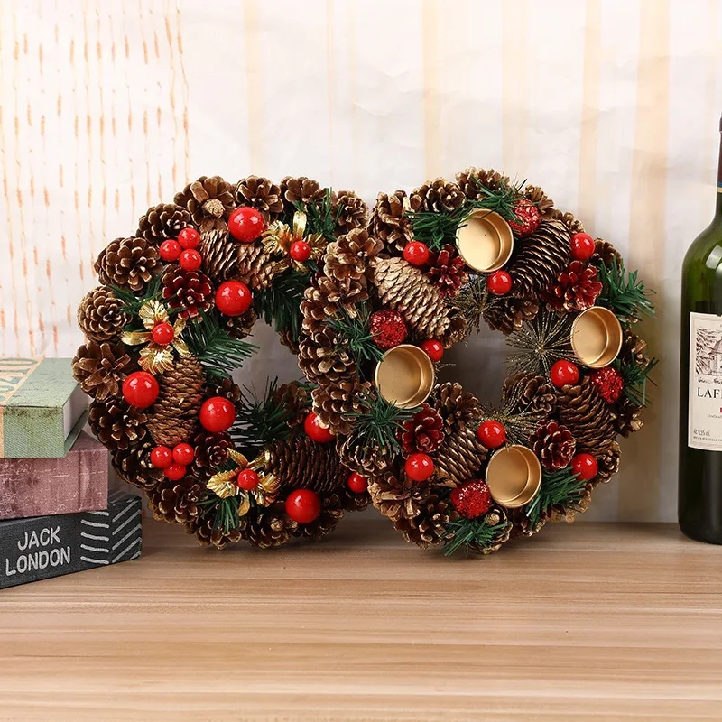 Christmas Decoration For Home Christmas Wreath Christmas candlestick handmade garland Xmas Tree Pendant Ornament navidad