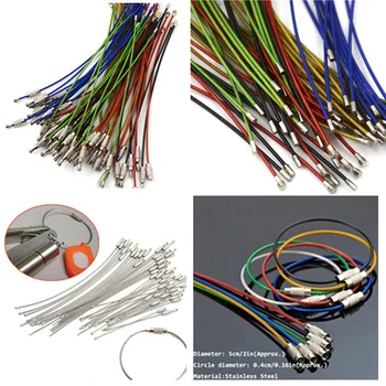 

5/10PCS/Set Stainless Steel Wire Keychain Cable Key Ring For Outdoor Hiking Tool New Desk Sets School Stationery Office Supplies