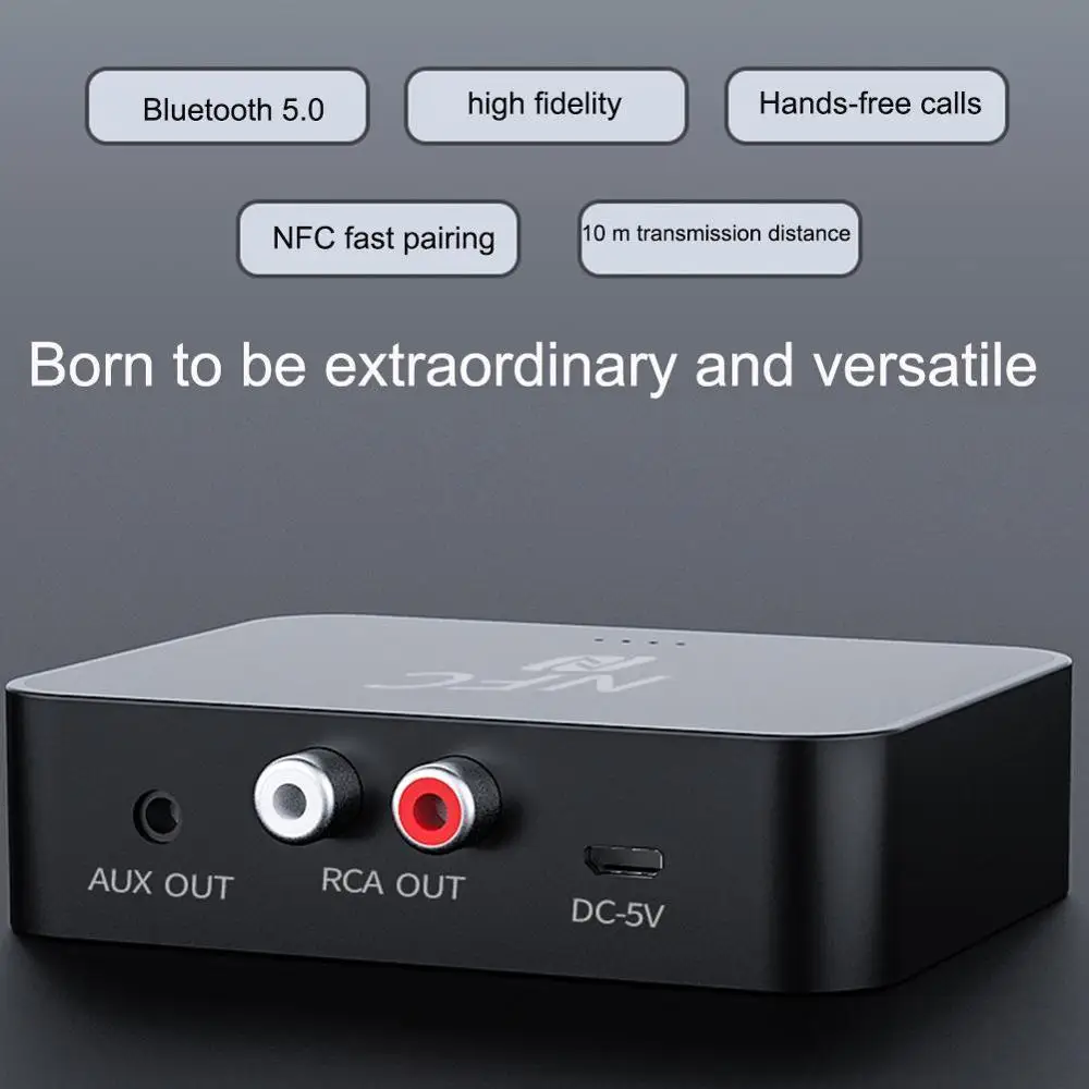 Bluetooth 5 0 EDR Recevier Wireless Audio Adapter With RCA 3 5MM AUX Jack Stereo Music Receiver For Headphone PC Car