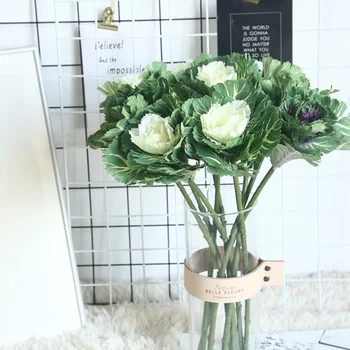 

7 Pcs/Lot Artificial flower vegetables branch olive dish cabbage for home decoration wedding plants wall background fake flowers