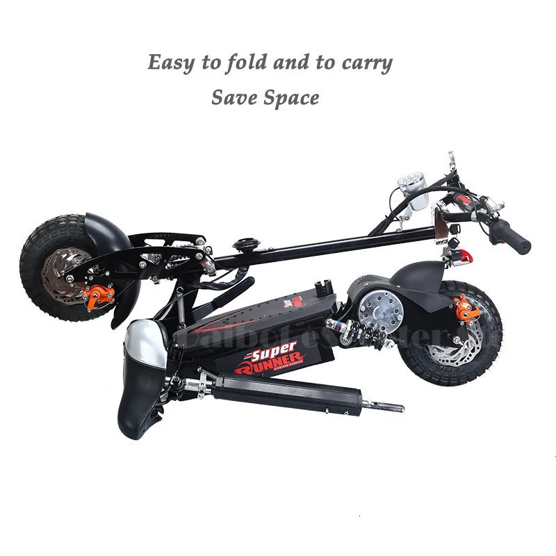 Sale Electric Scooter Adults 10 Inch 2 Wheels Electric Scooters 1500W 48V Folding Electric Off Road Skateboard 12