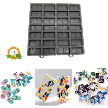 

2020 New Dominoes Silicone Epoxy Resin Mould Cake Mold Fondant Molds Cake Decorating Tools Chocolate Fondant Tools Soap Mold
