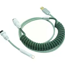 

Chrome-plated Aviation Plug Customized Mechanical Keyboard Data Cable For GMK Theme SP Keycap Matrix Noah Theme Olive Green R1E4