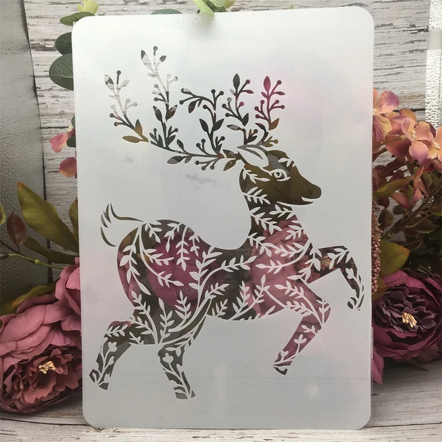 A4 29*21cm Leaves Running Deer DIY Wall Craft Layering Stencils Painting  Scrapbook Coloring Embossing Album Decorative Template - AliExpress