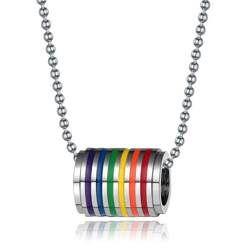 

4 Species LGBT Stainless Steel Gay Pride Necklace Lover Couple Rainbow Necklaces Pendant Men Women Jewelry