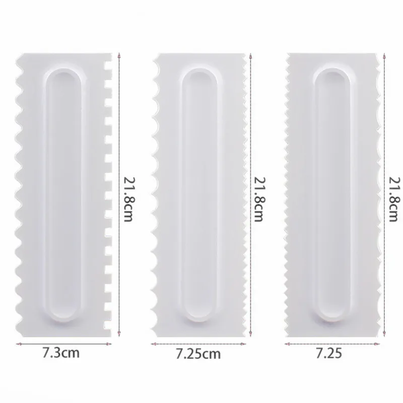 3 шт./компл. украшения торта гребень Кондитерские глазури гладкой скребок торт выпечки инструменты для шпатели для торта инструмент 10 дюймовый поворотный стол для торта - Цвет: 3pcs Cake Scraper