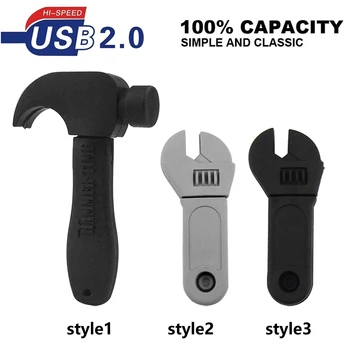 

Wholesale Cartoon Novelty Tool Hammer & Wrench USB Flash Drives Pendrive Memory Stick Genuine 64GB 4GB 8GB 16GB 32GB Pen Drive