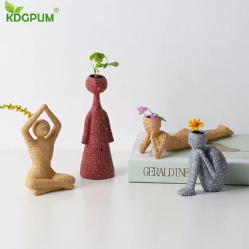 

Nordic Mini Creative Personality Humanoid Small Flower Ware Computer Desk Decoration Pizza Shop Counter Decoration