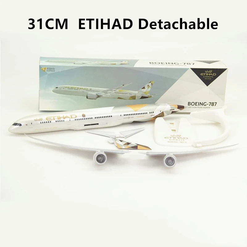 1:200 масштаб самолета Самолет ETIHAD Airways Boeing B787-9 модель самолета 31 см съемные коллекционные подарки - Цвет: B787-9