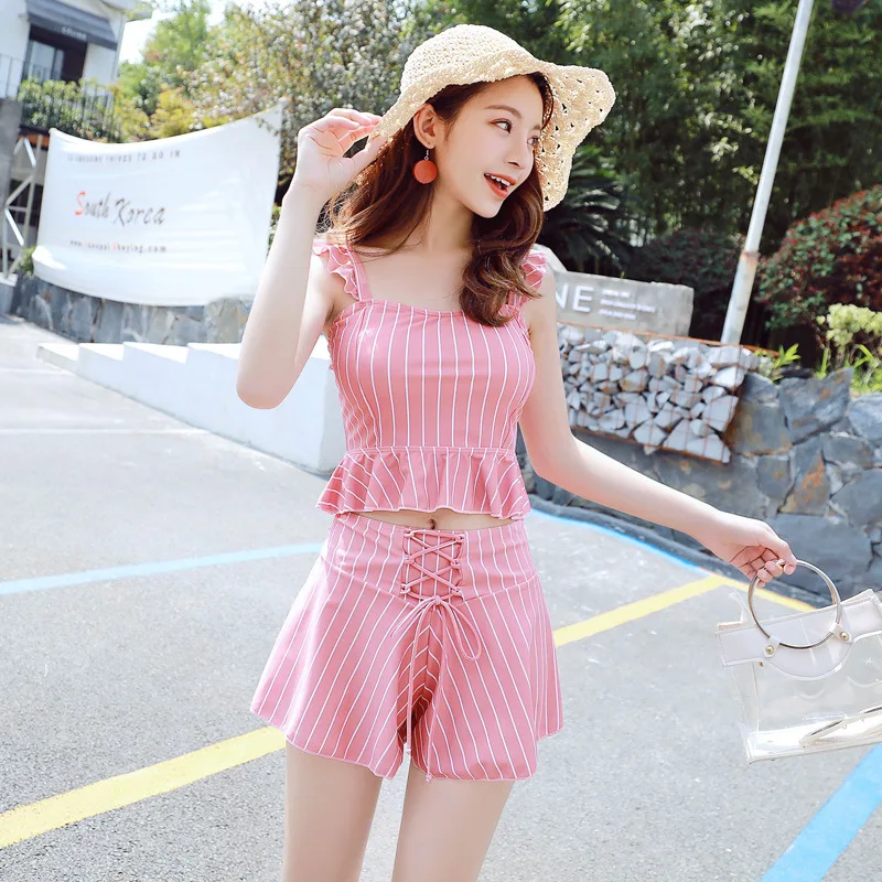 

2019 New Style Bikini Split Type Culottes-Swimwear Three-piece Set Slimming Hot Springs Bathing Suit Women's Conservative