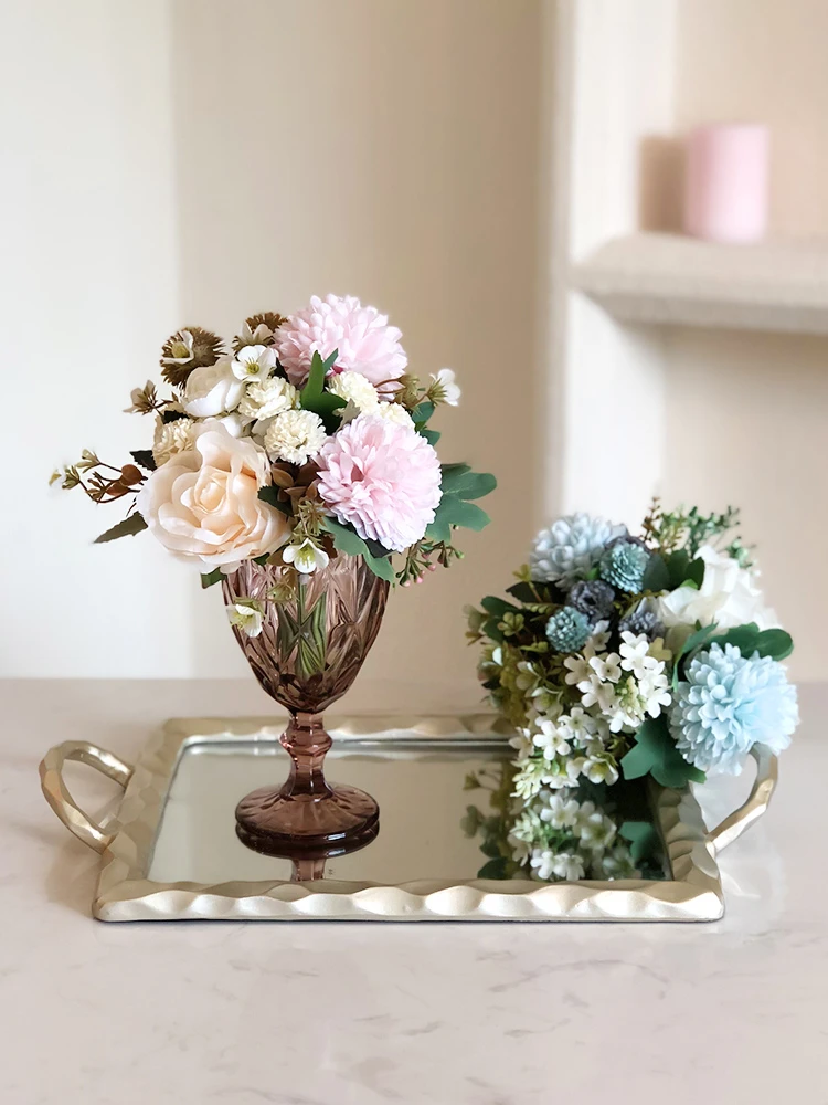 

Europe Dining Table Tall Flower Vase Flower Creative Glass Arrangement Living Room Ornaments Fashion Home Decoration Accessories