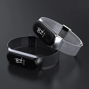 

Suitable For MI Bracelet 4m3 Metal Strap Wristband Stainless Steel Buckle (Black And Green Color Matching)