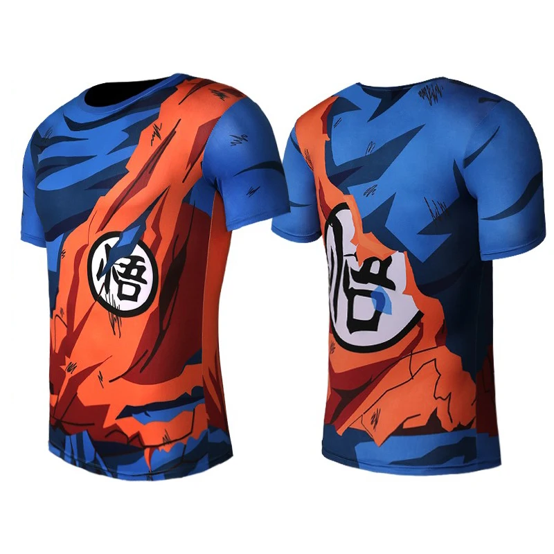 Футболка Dragon ball мужская спортивная футболка для фитнеса tihgts Goku Спортивная