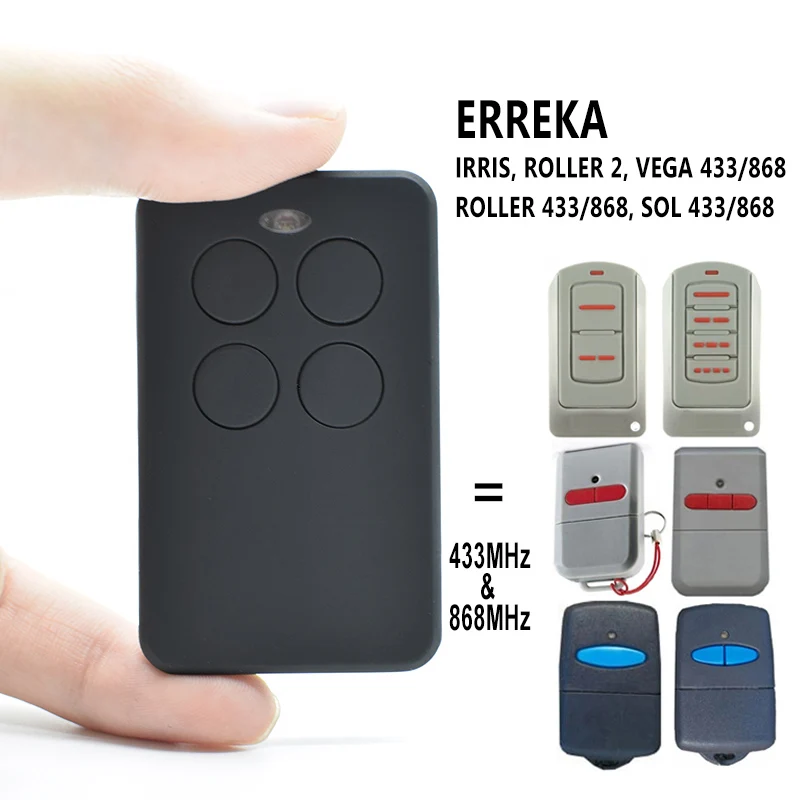 Пульт дистанционного управления ERREKA IRRIS ROLLER SOL VEGA дубликатор для гаража 433 92 МГц 868
