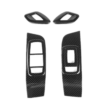 

4pcs Inner Door Handle Cover Window Switch Panel Trim For Dodge Challenger 2015+ ABS Plastic Carbon Fiber Black
