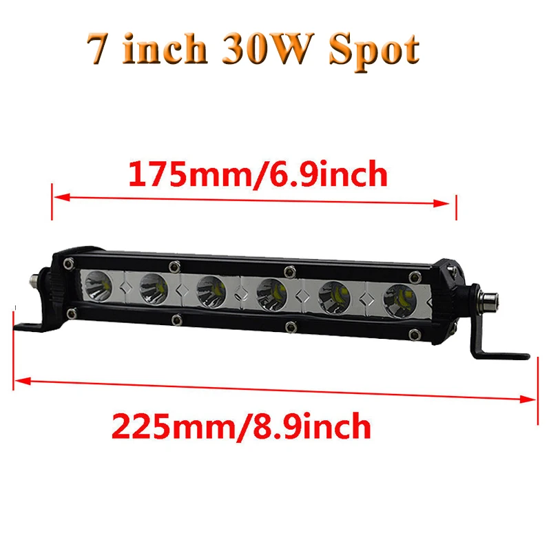 " 13" 2" 25" 3" 38" дюймов Тонкая Светодиодная панель для внедорожного вождения Однорядный светильник для грузовика трактора лодки 4x4 4WD 120 Вт 150 Вт 180 Вт - Цвет: 7inch Spot Beam