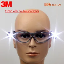 3 м 11356 защитные очки с светодиодный свет лаборатории защита глаз анти-туман/шок/песка/брызгам и ветра на открытом воздухе
