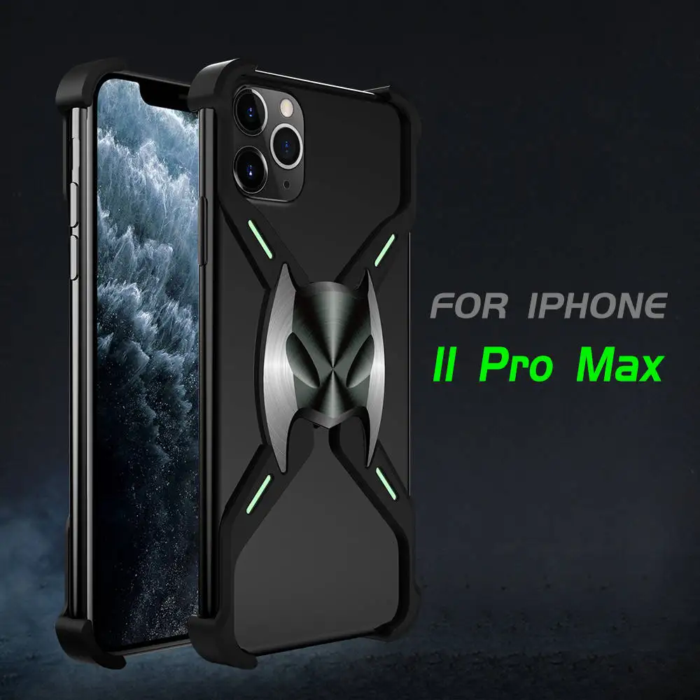 Магнитный бампер Marvel с люминесцентным Бэтменом для Apple iPhone 11 Pro MAX XS X XR 7 8 Plus, Алюминиевый металлический каркас, противоударный чехол