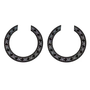 

ELOS-2Pcs Soundhole Rosette Decal Sticker Chrome Pattern for Acoustic Classical Guitar Parts