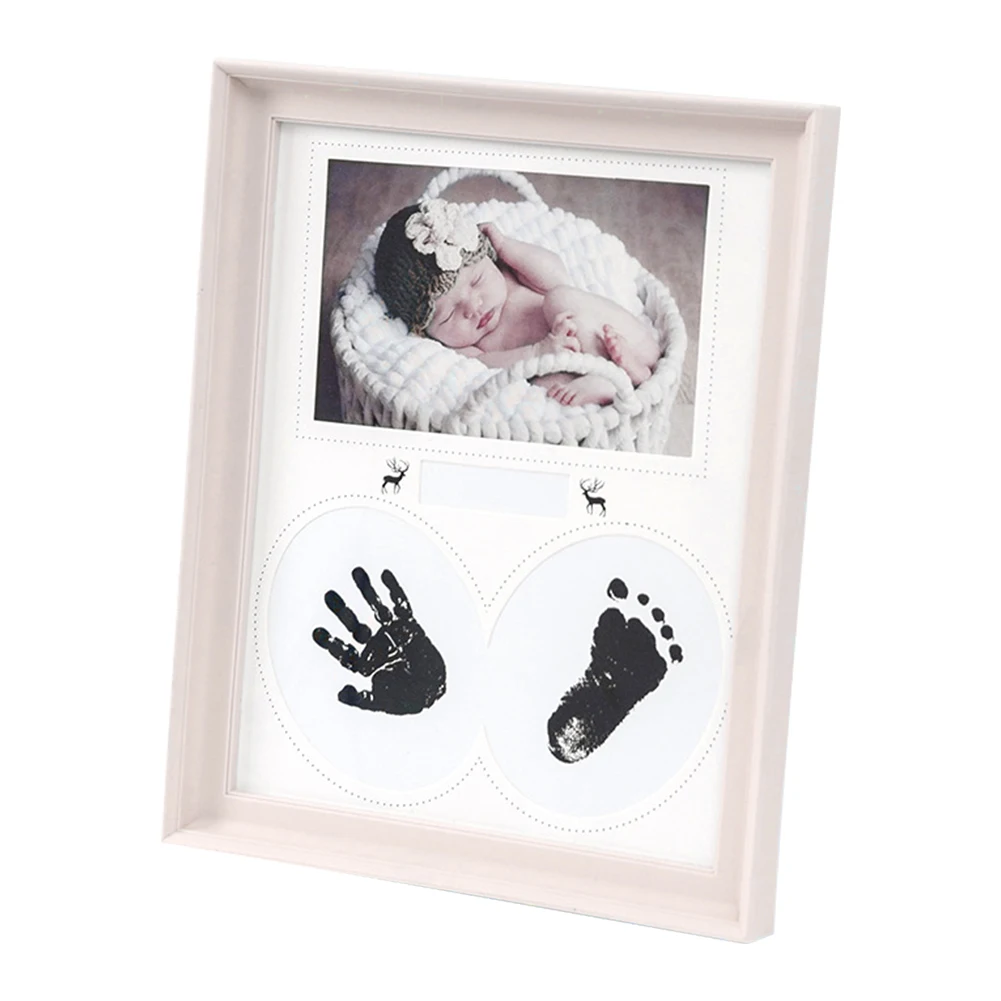 

Birthday Footprint PVC Bedroom Photo Frame Home Decor Gift Ink Pad Newborn Baby Handprint Pictures Wall Kid Hanging