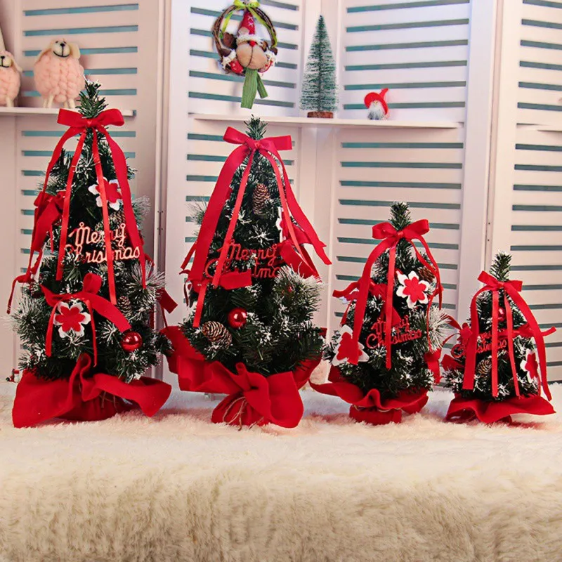 Новогодний Праздник Рождественская елка Цветок мини настольный стол Рождественская елка украшение вечерние украшения для дома офиса подарок для детей