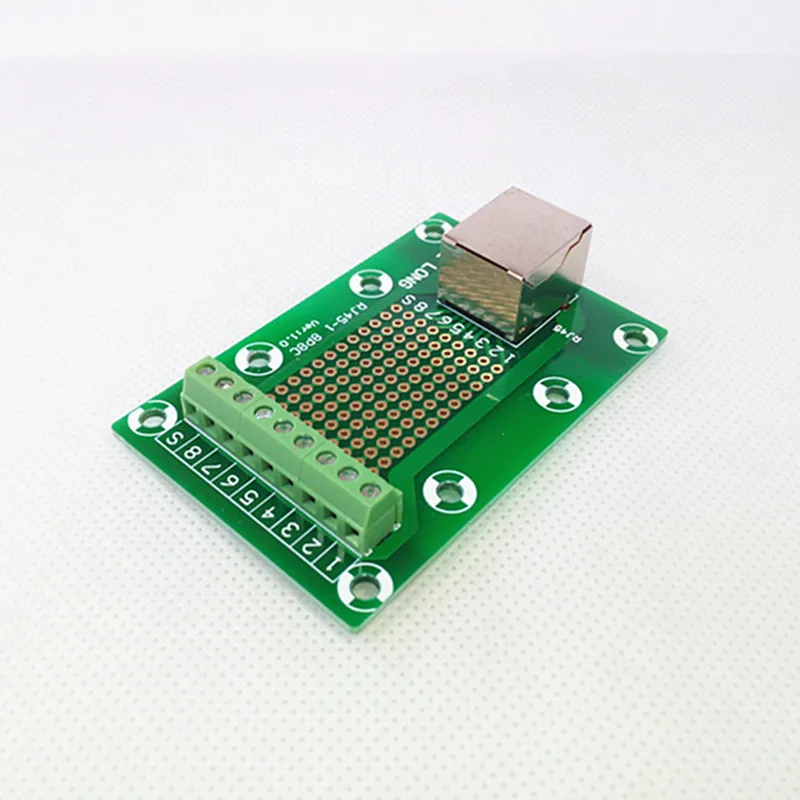RJ45 8P8C под прямым углом Jack1-Way бусина Breakout Board, клеммный блок, разъем