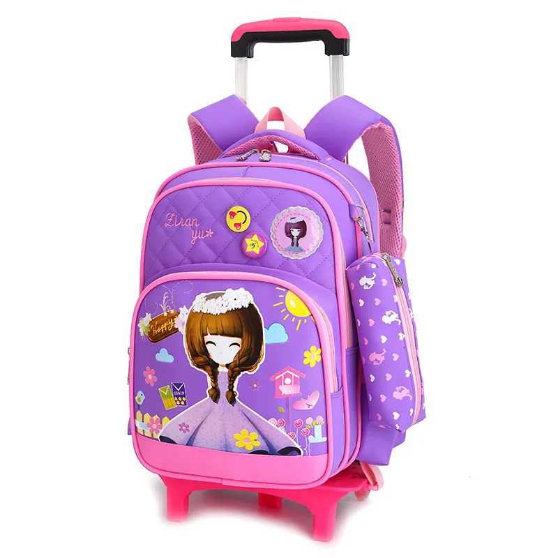 2 wheels purple 2/6 распродажа, съемные детские школьные сумки с колесами для девочек, рюкзак на колесиках, Детская сумка на колесиках, рюкзак для путешествий - Цвет: 2 wheels purple
