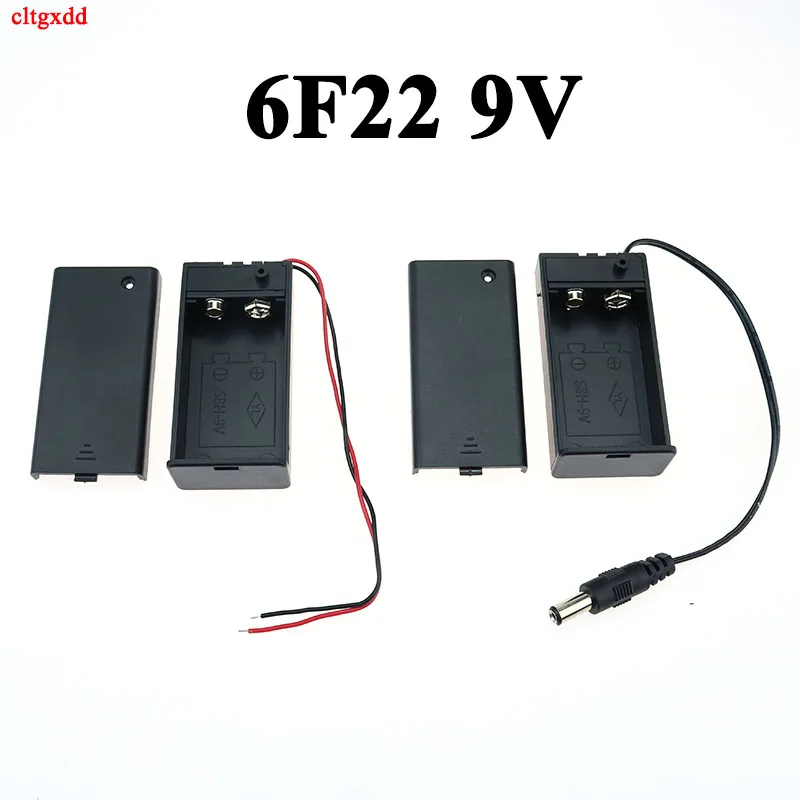1Pcs 9V Battery Holder Box Case 2 Slots Plastic With Leads ON/OFF Toggle Switch&ampCover DC Plug Button for 6F22 | Обустройство дома