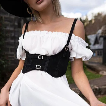 

2019 Autumn and Winter Outside Wearing Decoration Black PU Leather Women Sleeveless Vest