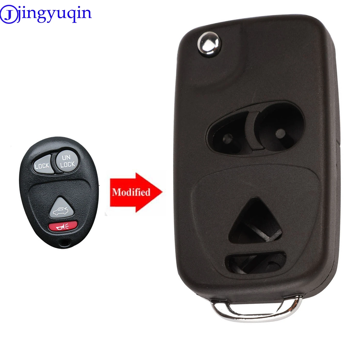 

jingyuqin 10ps Modified Folding Car Key Shell Fob Case for Buick Regal Lacrosse Park Avenue Excelle Cover 4Buttons