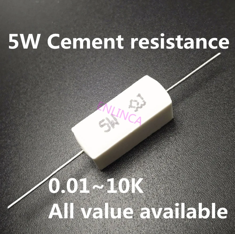 5pcs 5W 20K 22K 2K 3.3K 30K 3K 4.7K ohm 20KR 22KR 2KR 3.3KR 30KR 3KR 4.7KR Ceramic Cement Power Resistance Resistor 5% | Электронные