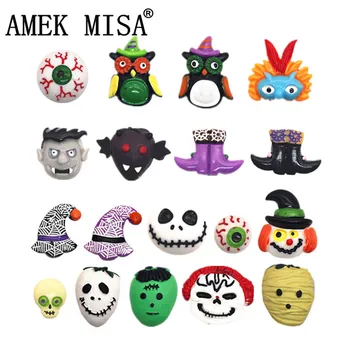 

Christmas style Resin Shoe Charm Halloween Vampire Voodoo doll Ghost Model Shoe Decoration fit croc jibz Kid's Party X-mas Gift