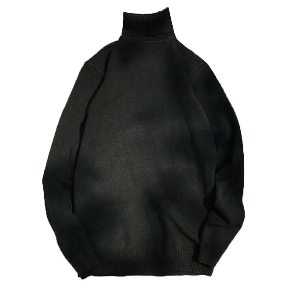 Новые модные мужские зимние теплые свитера приталенный вязаный пуловер с