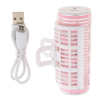 

USB Rechargeable Roller Hair Bangs Curler Clip Home Salon Clamp Hair Styling DIY Tool