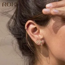 ROXI золотые корейские ювелирные изделия в стиле минимализма подсолнечника круглые серьги-гвоздики для женщин модные аксессуары серьги из стерлингового серебра 925 пробы