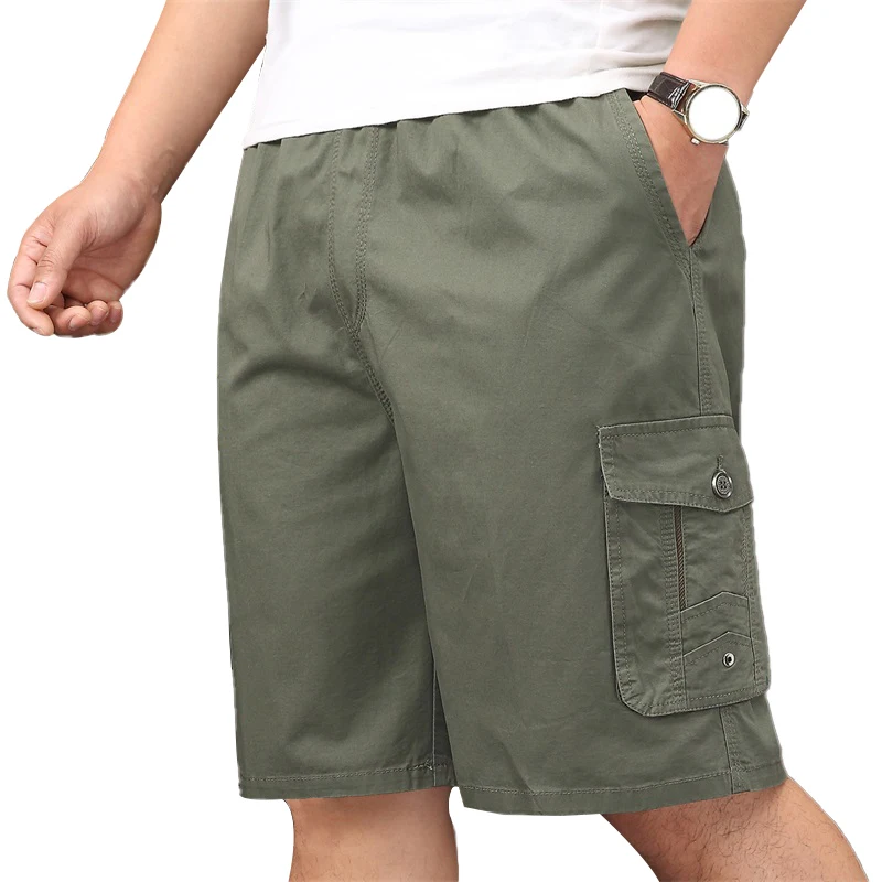 

2020 summer large size work shorts men loose 100% cotton tooling fat guy casual cargo shorts 5XL Baggy trousers