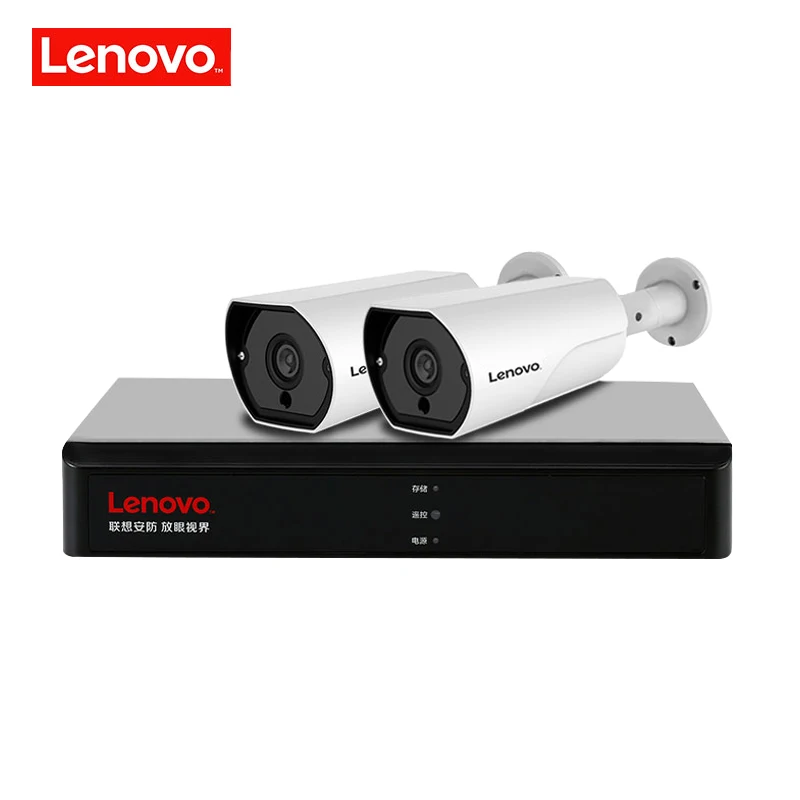 LENOVO 2CH 1080P POE NVR Kit 2.0MP HD камера видеонаблюдения системы безопасности аудио монитор ip-камера P2P уличная система видеонаблюдения