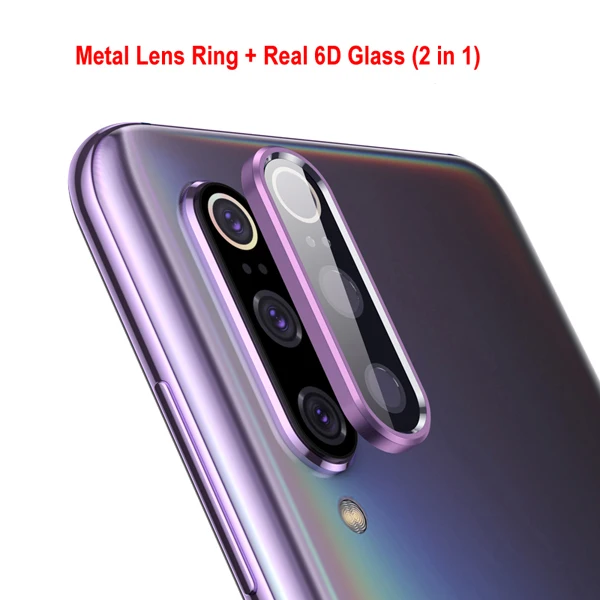 Purple with 6D Glass Задняя крышка для объектива камеры, Защита экрана для Xiaomi mi 9 SE, закаленное стекло+ металлический Задний защитный чехол для объектива для Xiaomi mi 9SE mi 9 - Цвет: Purple with 6D Glass