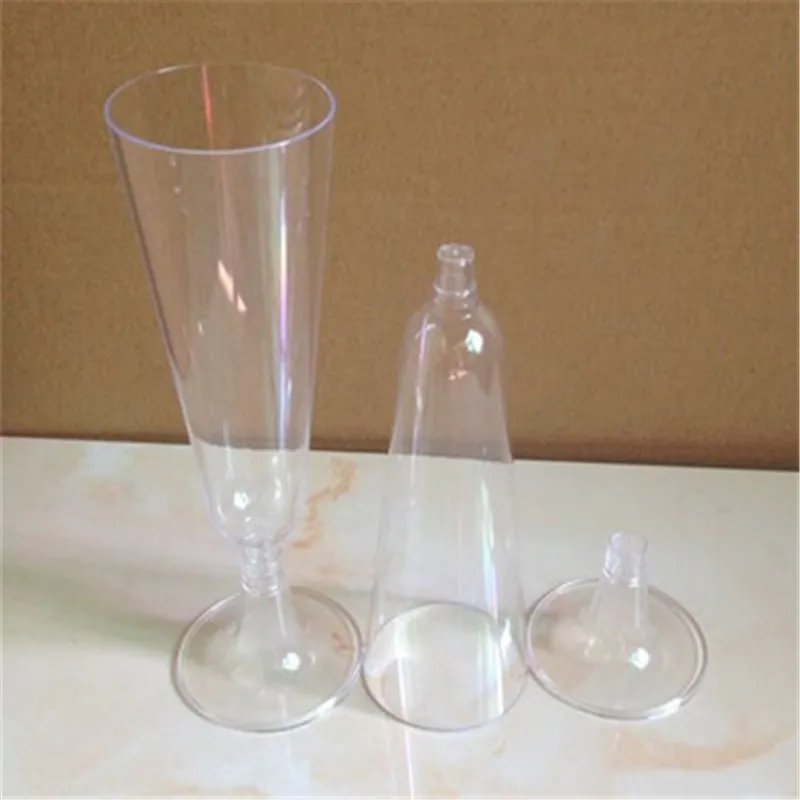 6PCS/Lot Plastic Martini Glasses Clear Hard Disposable Party Wedding Cups Fancy  Champagne Toasting Glasses Cutlery