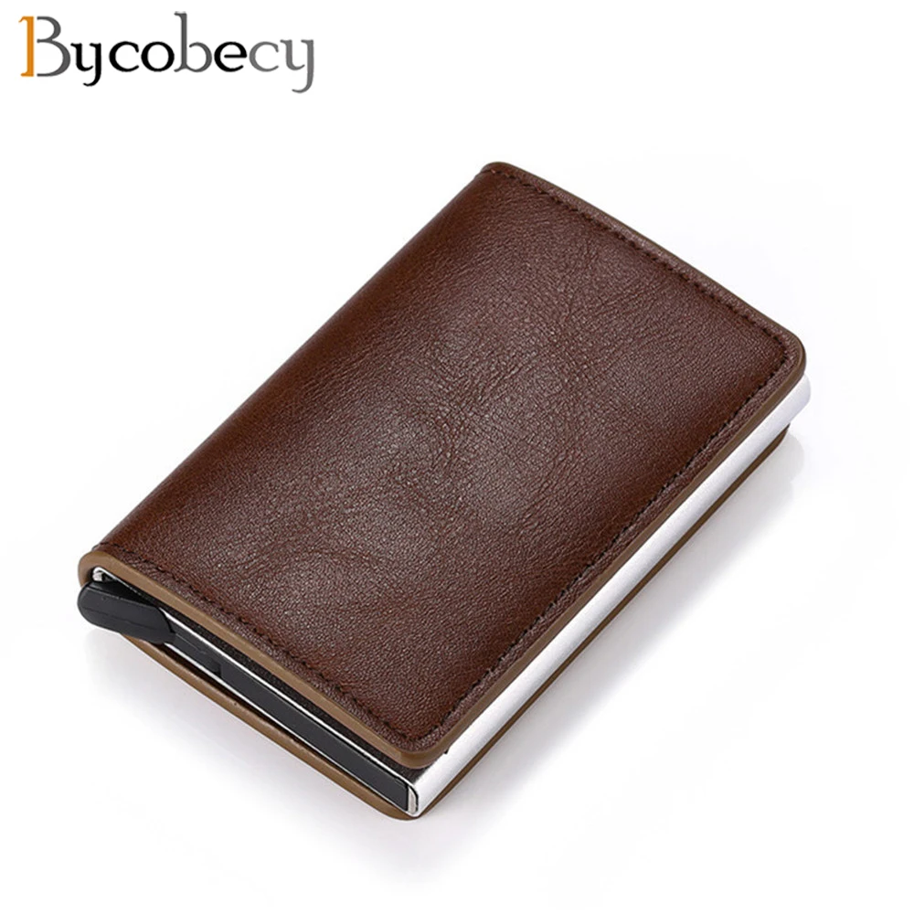

Bycobecy Business ID Card Case Men Credit Card Holders Fashion Automatic RFID Card Holder Aluminium Bank Card Wallets
