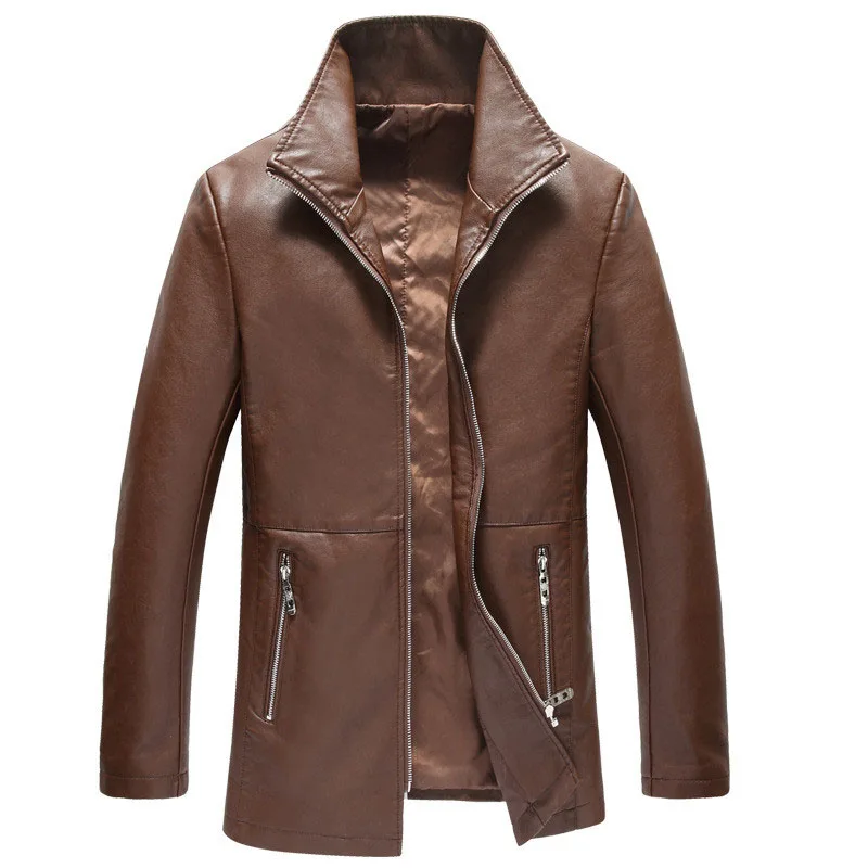 Popular 2019 Winter Men's Leather Jackets Steam Punk Motorcycle PU Jacket Male Casual Leather Coats Slim Fit Mens Clothing Deri Ceket