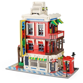 

Wange New 6311 2332pcs Street View Series Corner Store Education DIY Building Blocks Bricks Assembly Toys For Children Boys Gift