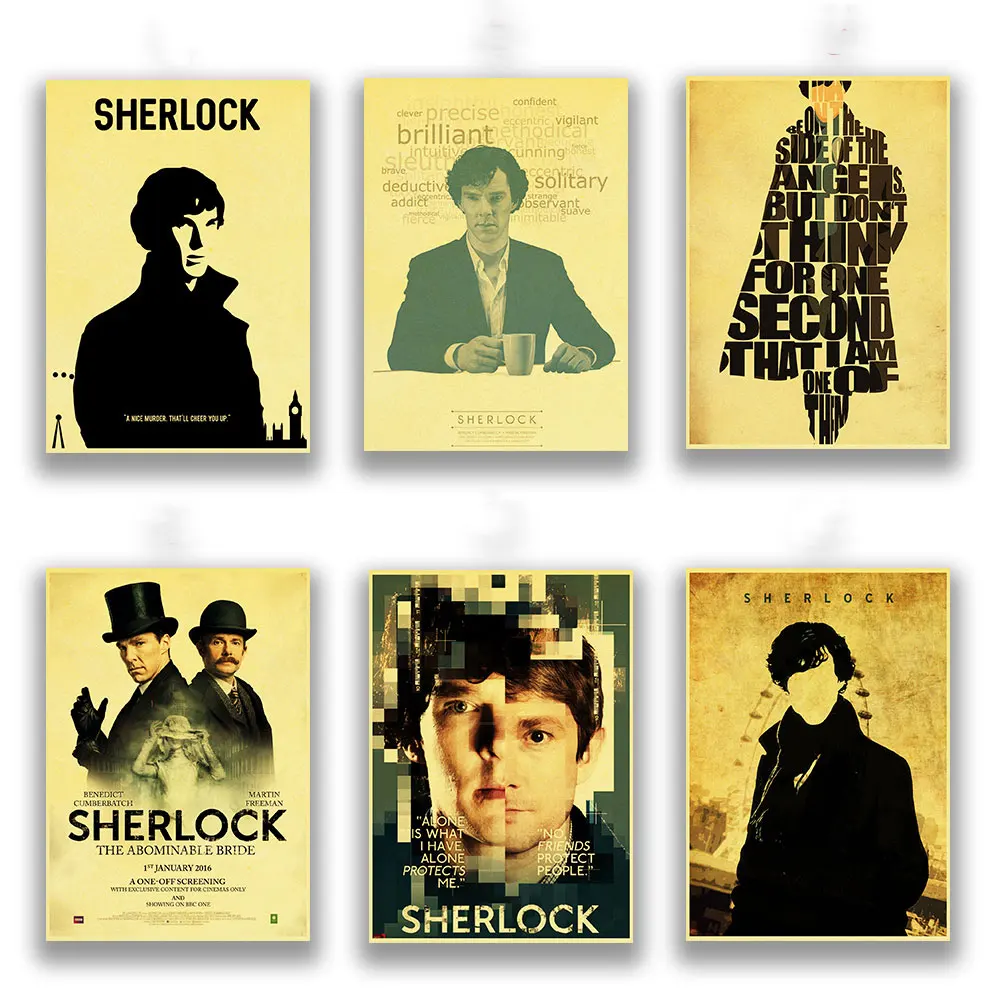 Декоративный постер настенная живопись винтажные постеры Sherlock печать высокое