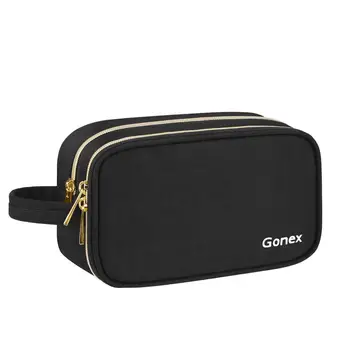 

Gonex Double Layers Makeup Organizer Cosmetic Bag with Removable Mirror Water Resistant Multiple Pockets Purse For Women