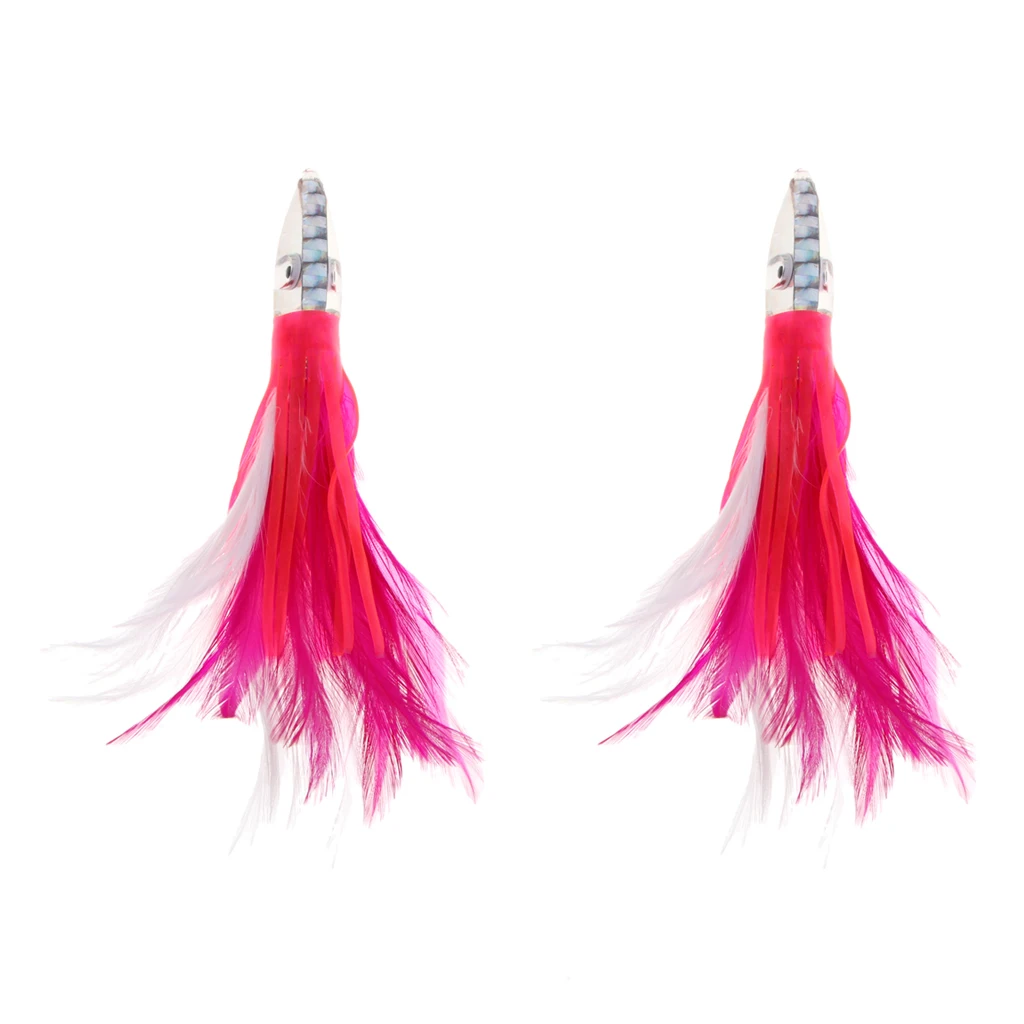 2 X Squid Skirt Octopus Fishing Soft Lure Baits For Tuna Marlin