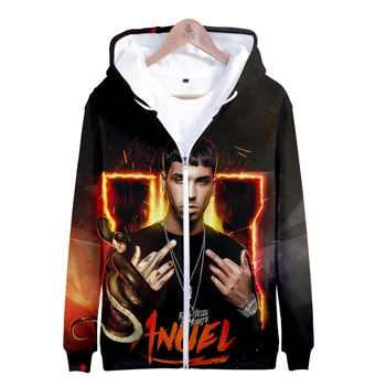 

2019 Anuel AA Real Hasta la Muerte 3D Zipoer Hoodies Women/Men/Kids Casual Long Sleeve Winter Cool Hip Hop Hot Sale Streetwear