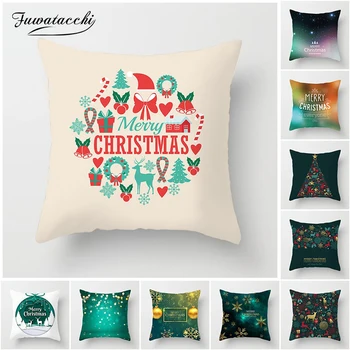 

Fuwatacchi Merry Christmas Cushion Cover Snowman Deer Printed Pillow Covers Case For Home Sofa Decorative Pillowcases Xmas Gifts