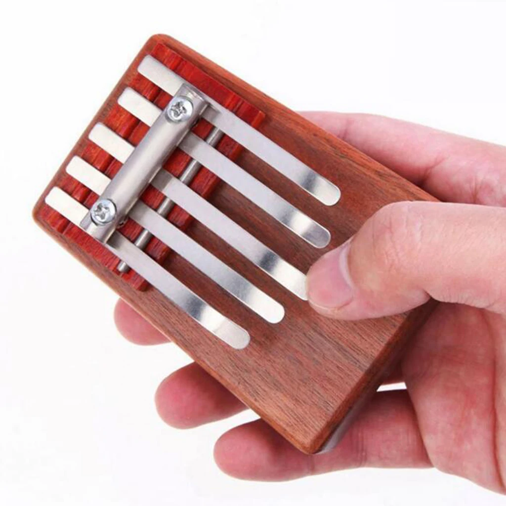 5 Key Kalimba Thumb Piano Finger Mbira Solid Rosewood Music Instrument Wood